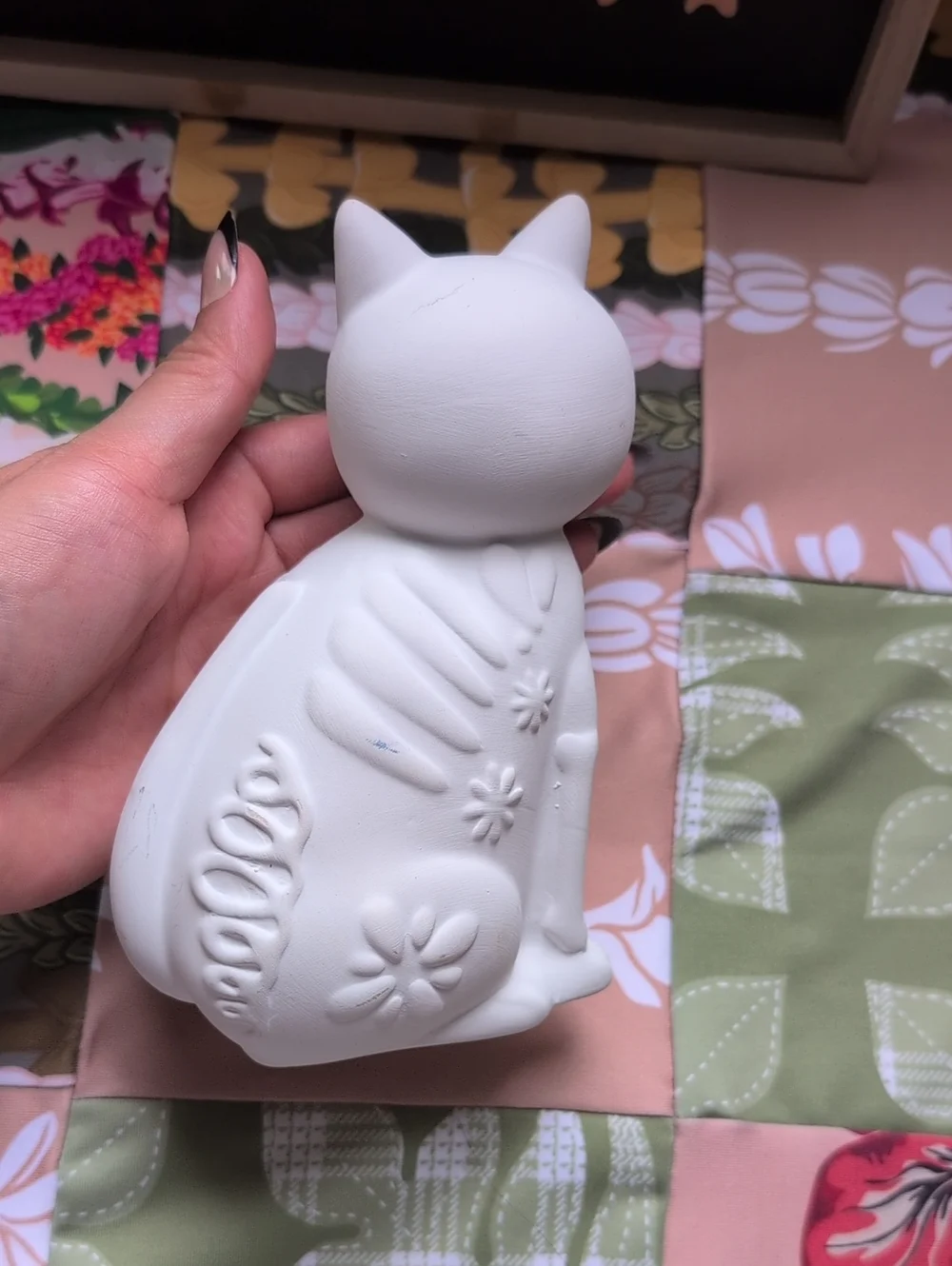 White DIY Ceramic Cat & Dog Figurine Set Halloween 🎃 Decor